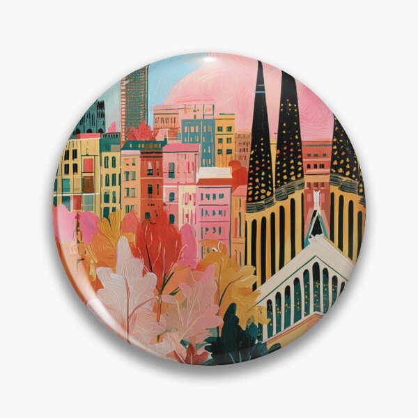 Item preview, Artistic Barcelona in the Fall- Colorful Cityscape, Iconic Architecture and Autumn Leaves designed and sold by OlfactoART Studio.