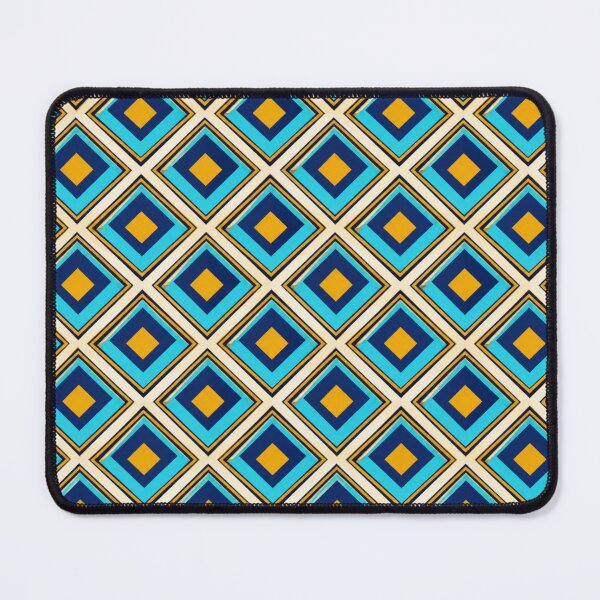 Item preview, Cyan, Indigo and Mustard Gold Geometric Diamond Pattern designed and sold by Dream Bloom Gallery.
