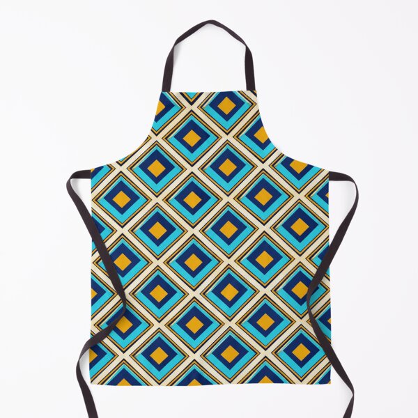 Item preview, Cyan, Indigo and Mustard Gold Geometric Diamond Pattern designed and sold by Dream Bloom Gallery.