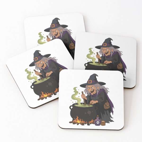 Item preview, Halloween Witch Brewing a Green Magic Potion designed and sold by socozora.