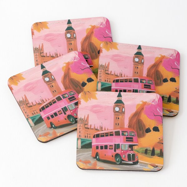 Item preview, Explore London in Autumn Red Double-Decker Bus and Big Ben Cityscape Art designed and sold by OlfactoART Studio.
