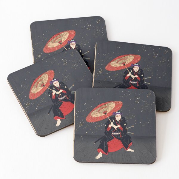 Item preview, Kabuki Actor with Red Umbrella Striking Pose designed and sold by TokyoUkiyoHouse.