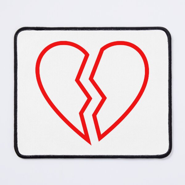 Item preview, Minimalist Red Broken Heart Outline Graphic designed and sold by Vision Crafted.