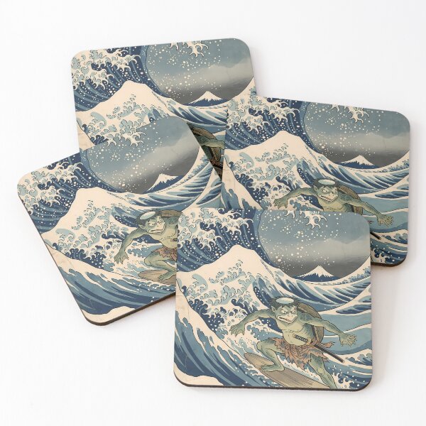 Item preview, Surfing Kappa on Great Wave off Mount Fuji designed and sold by TokyoUkiyoHouse.