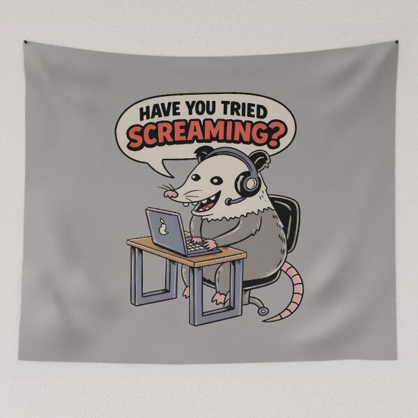 Item preview, Opossum Tech Support Screaming Gamer Laptop-30 designed and sold by KevinMszyca.