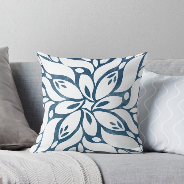 Item preview, Blue Watercolour Floral Leaf Pattern designed and sold by AmberTechStudio.