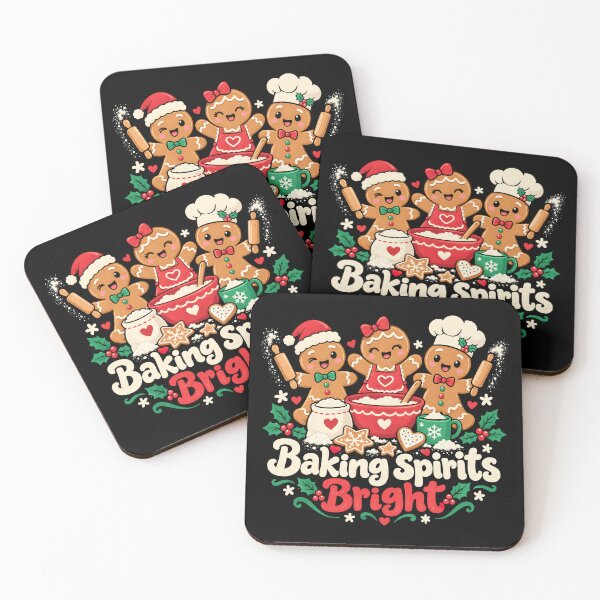 Item preview, christmas Baking Spirits Bright Cute Gingerbread Bakers designed and sold by Uglyandcute.