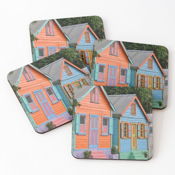 Item preview, Gros Islet Saint Lucia Colorful Wooden Houses designed and sold by scicilysimonee.