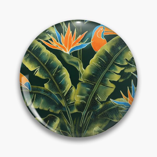 Item preview, Exotic Tropical Foliage Batik Seamless Pattern 08 designed and sold by The Design Asset Station.