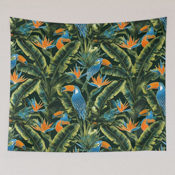 Item preview, Exotic Tropical Foliage Batik Seamless Pattern 08 designed and sold by The Design Asset Station.
