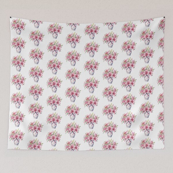 Item preview, Pink Lily Vase | Elegant Floral Aesthetic Art designed and sold by Mandayartstudio.