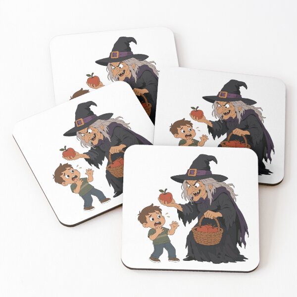 Item preview, Wicked Halloween Witch Offering a Red Apple designed and sold by socozora.