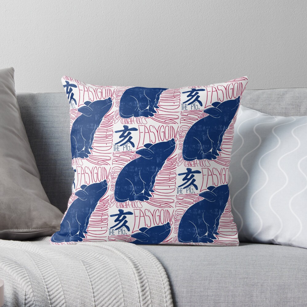 The Pig Chinese Zodiac Sign Throw Pillow