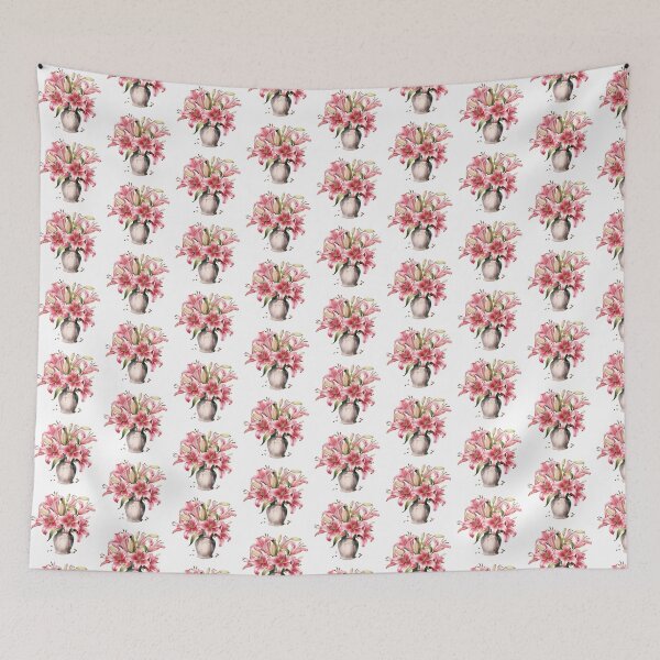 Item preview, Pink Lily Vase | Elegant Floral Aesthetic Art designed and sold by Mandayartstudio.