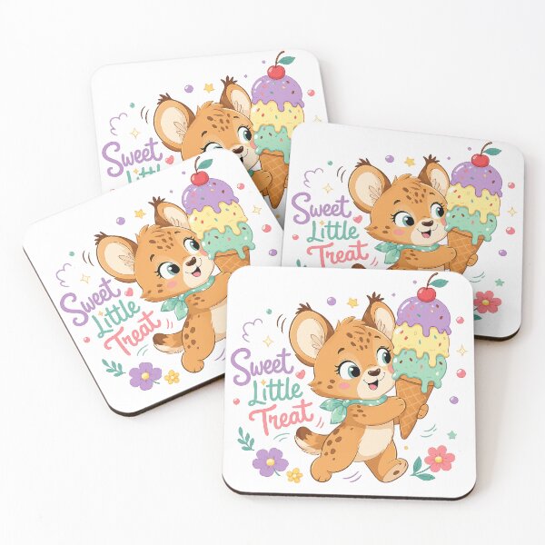 Item preview, Cute Baby Deer with Ice Cream Sweet Little Treat Kawaii Summer Art designed and sold by inkoutninja.