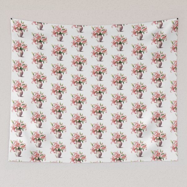 Item preview, Pink Lily Vase | Elegant Floral Aesthetic Art designed and sold by Mandayartstudio.