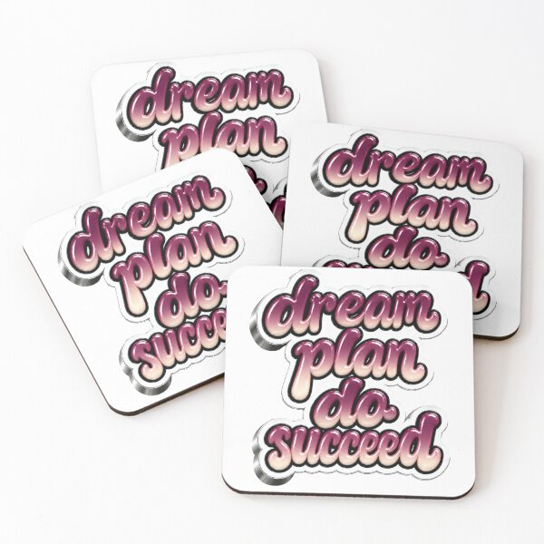 Item preview, Dream Plan Do Succeed Retro 3D Typography designed and sold by Moma B's.