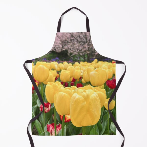 Item preview, Bright Yellow Tulips Beneath Beautiful Pink Cherry Blossom Trees designed and sold by Be Captured by Brittany Emma.
