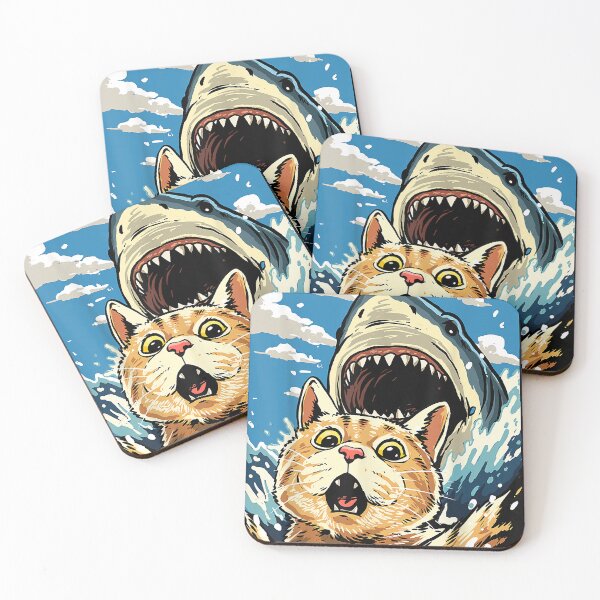 Item preview, Cat Selfie with Shark Funny Cat Swim Attack Summer designed and sold by PallabRoy009.