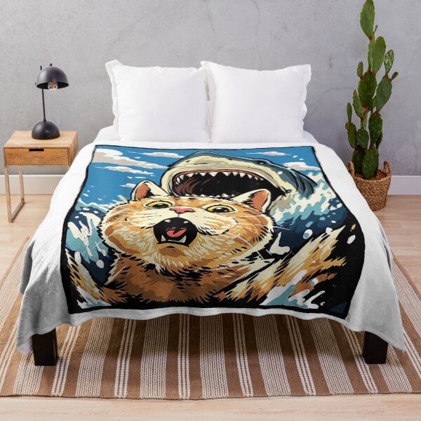 Item preview, Cat Selfie with Shark Funny Cat Swim Attack Summer designed and sold by PallabRoy009.