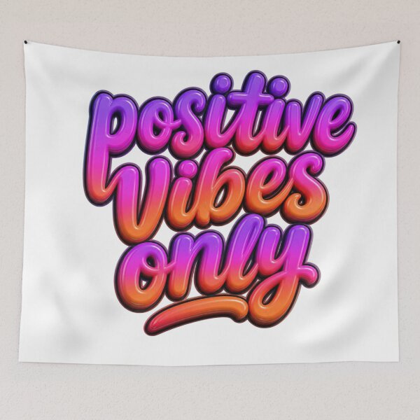 Item preview, Positive Vibes Only Retro Bubble Letters Design designed and sold by Moma B's.