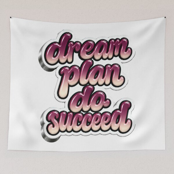 Item preview, Dream Plan Do Succeed Retro 3D Typography designed and sold by Moma B's.