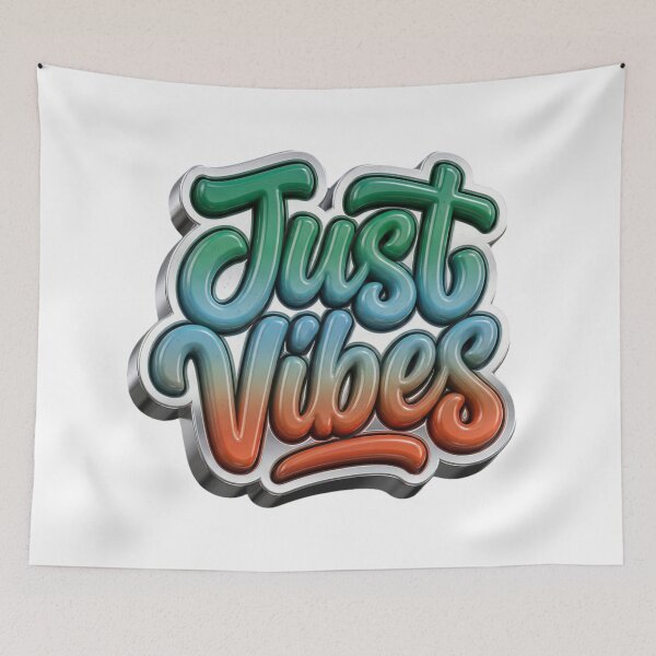 Item preview, Just Vibes- Retro 3D Bubble Lettering Gradient designed and sold by Moma B's.