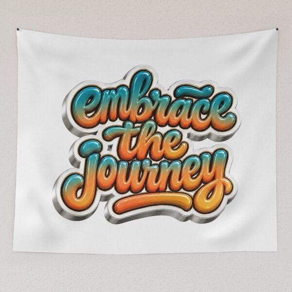 Item preview, Embrace the Journey- Retro 3D Bubble Lettering Gradient designed and sold by Moma B's.