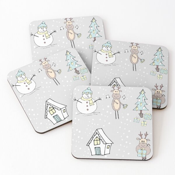 Item preview, Reindeer Delight Christmas in neutrals designed and sold by Quiet Waters Design.