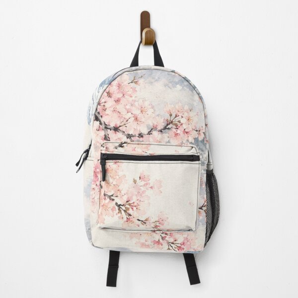 Item preview, Japanese Watercolor Mount Fuji with Cherry Blossoms designed and sold by vekotpu.