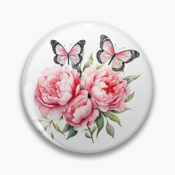 Item preview, Pink Peony Butterfly | Elegant Floral Aesthetic Art designed and sold by Mandayartstudio.