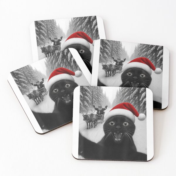 Item preview, Funny Black Cat Selfie with Santa Christmas Men Women Kids  designed and sold by MaikSankts.