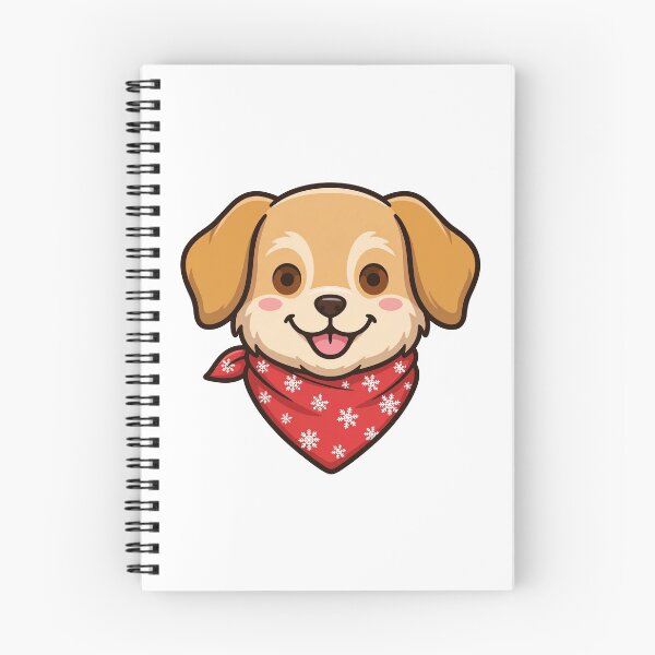 Aperçu de l'œuvre Dog in Christmas Bandana Sticker — Cute Dog Holiday Gift créée et vendue par TMS-Studio.