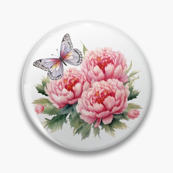 Item preview, Pink Peony Butterfly | Elegant Floral Aesthetic Art designed and sold by Mandayartstudio.