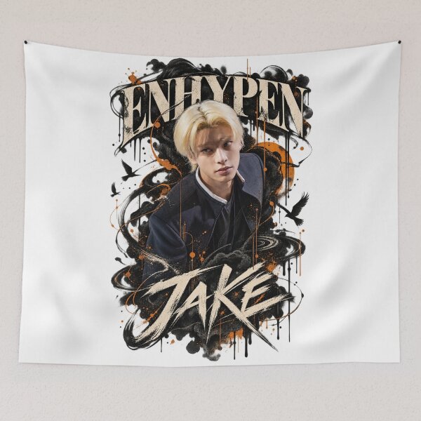 Item preview, ENHYPEN Jake Black Smoke Fiery Orange Portrait designed and sold by Valeree Store.