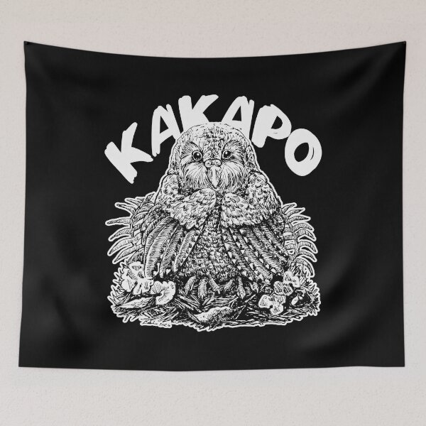 Item preview, A Cute and Flightless Kakapo on Black designed and sold by Konopikyu.