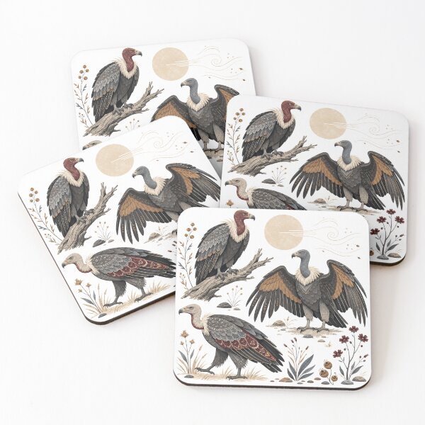 Item preview, Majestic Vultures Vintage Wildlife Illustration Dark Academia Bird Art designed and sold by inkoutninja.