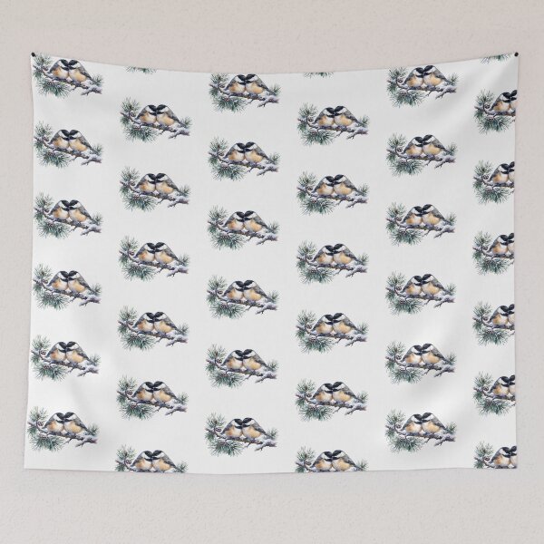 Item preview, Winter Chickadees Pine Branch designed and sold by Tiffany Roy.