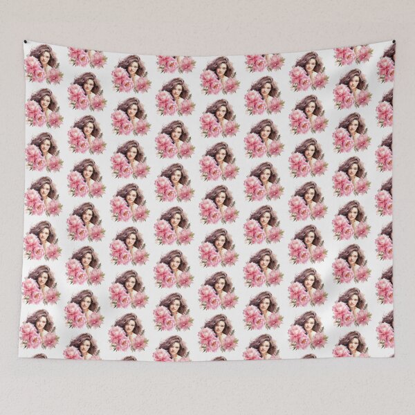 Item preview, Pink Peony Girl | Elegant Floral Aesthetic Art designed and sold by Mandayartstudio.