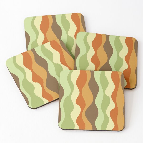 Item preview, Retro Wavy Lava Flow - Greens and Browns designed and sold by jehb.creative.