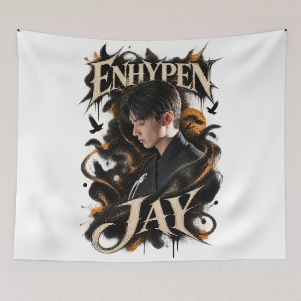 Item preview, ENHYPEN Jay Fiery Orange Smoke Portrait Art designed and sold by Valeree Store.