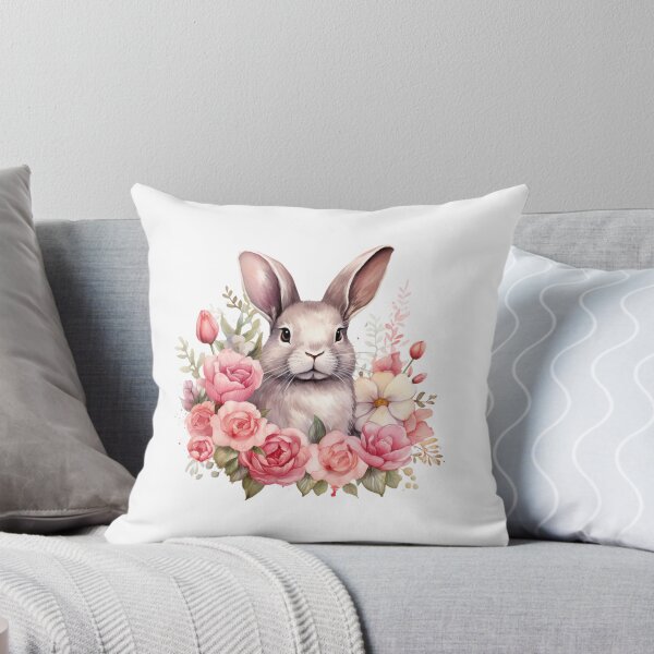 Item preview, Pink Peony Bunny | Elegant Floral Aesthetic Art designed and sold by Mandayartstudio.