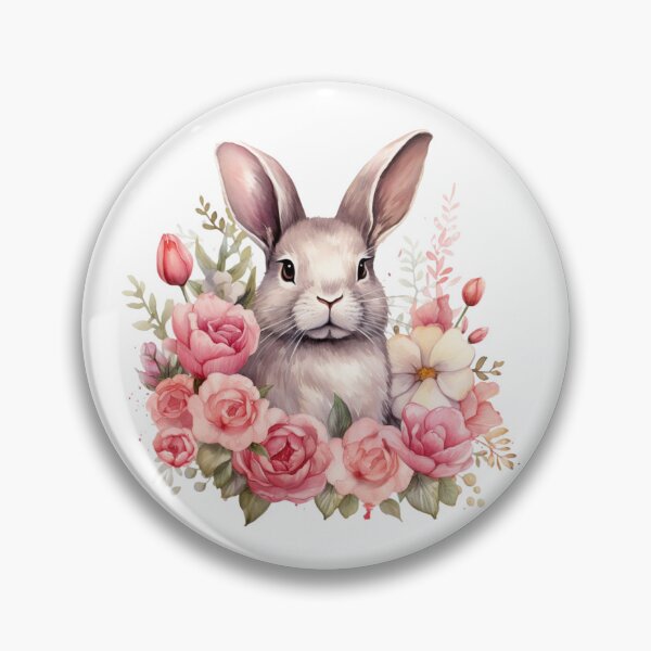 Item preview, Pink Peony Bunny | Elegant Floral Aesthetic Art designed and sold by Mandayartstudio.