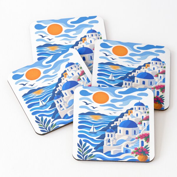 Item preview, Santorini Greece Sunset Landscape designed and sold by adlkh.