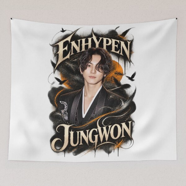 Item preview, ENHYPEN Jungwon Dark Gothic Ink and Ember Portrait designed and sold by Valeree Store.