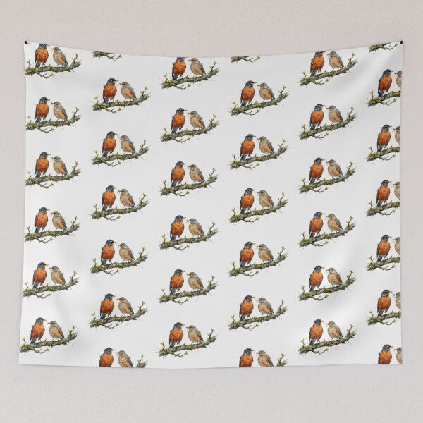 Item preview, American Robin Pair Branch designed and sold by Tiffany Roy.