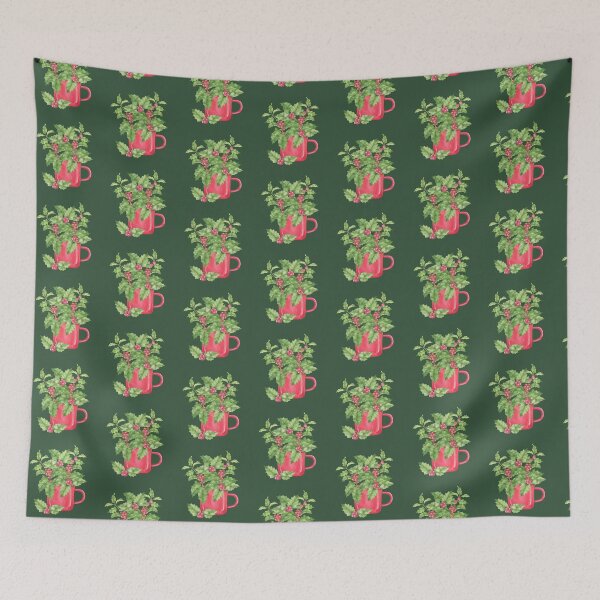 Item preview, Watercolor Red Mug with Holly Leaves and Berries designed and sold by eves_aquadreams.