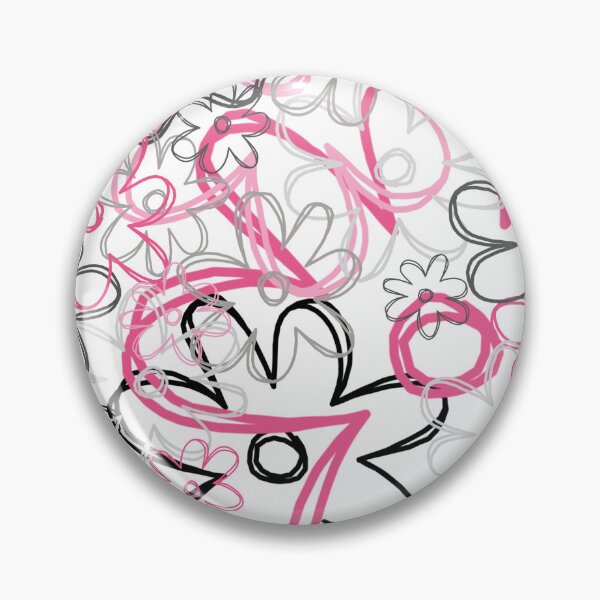 Item preview, Pink and Gray Flower Doodle Pattern designed and sold by Dorothy Callahan.