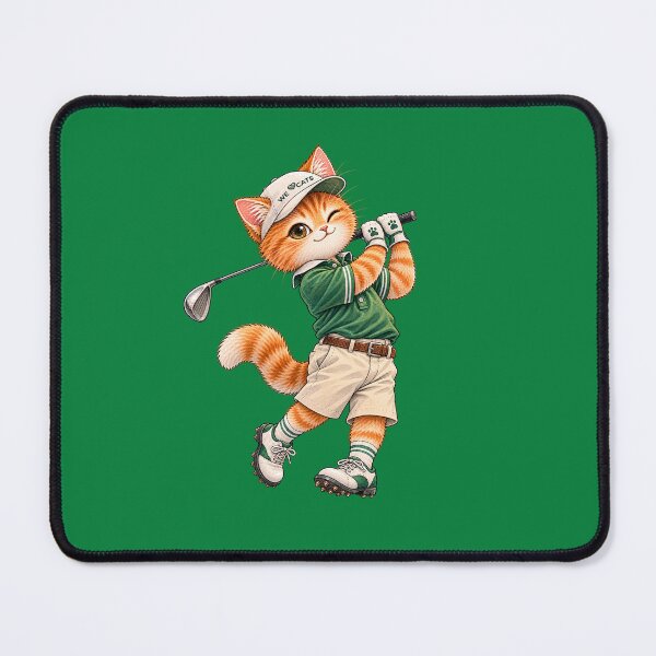 Item preview, Cute Pro Golf Kitten - Watercolor Cat Golfer Illustration designed and sold by WeLoveCatss.