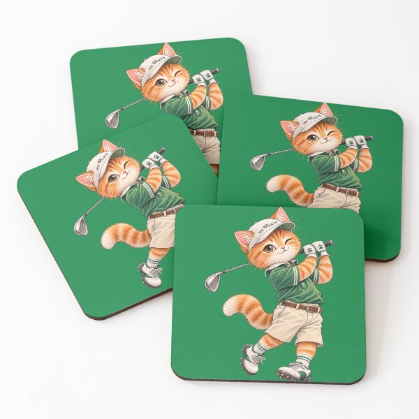 Item preview, Cute Pro Golf Kitten - Watercolor Cat Golfer Illustration designed and sold by WeLoveCatss.